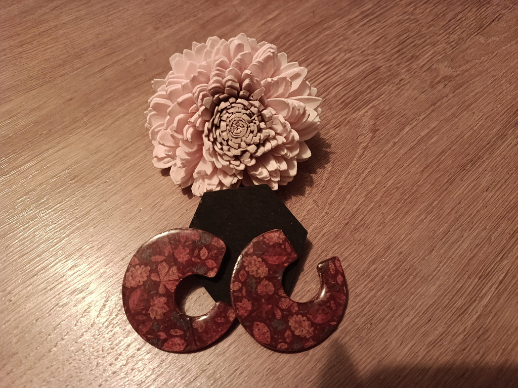 Boucles d'oreilles artisanales – Spirales Fleuries Automne