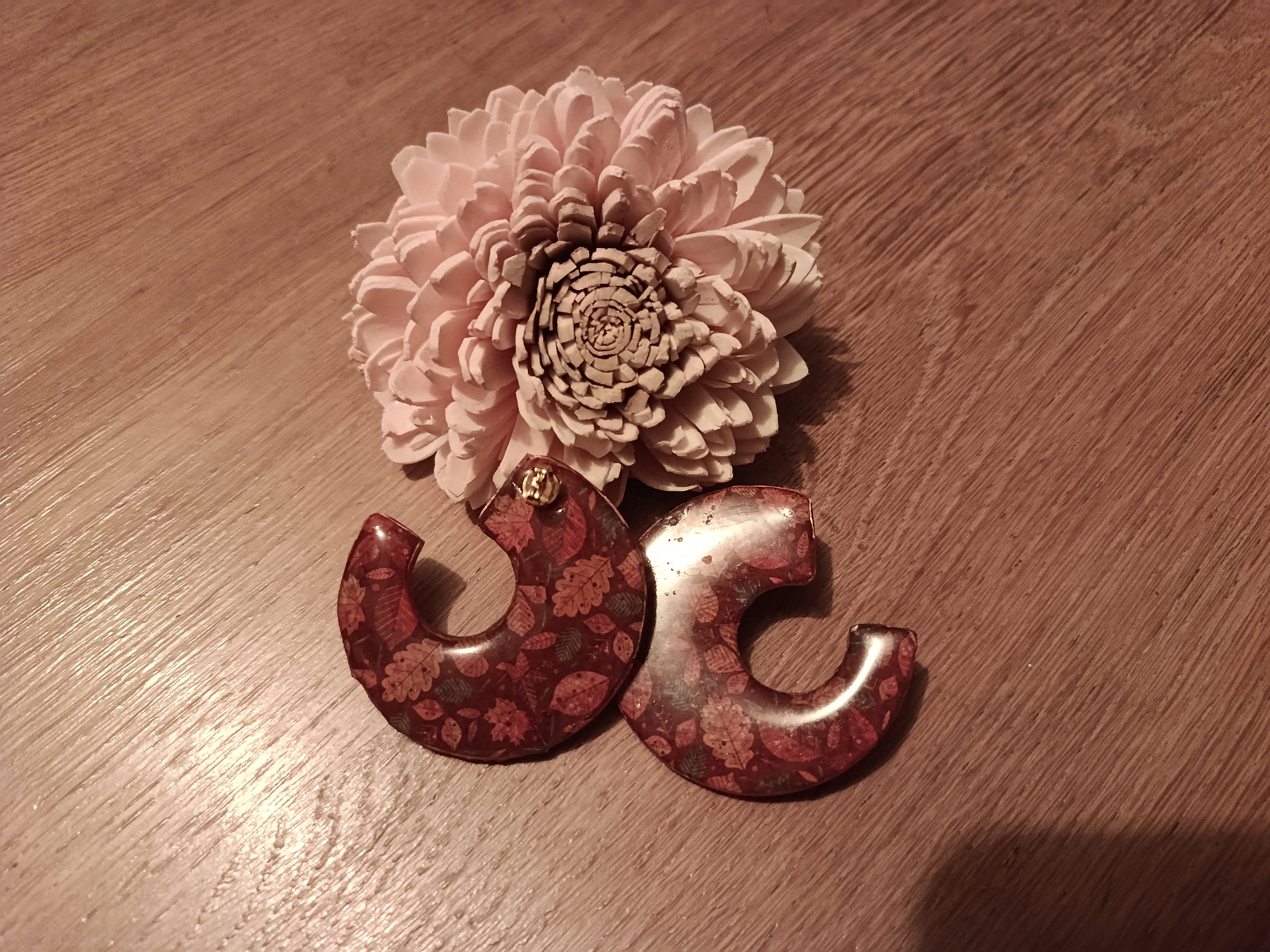 Boucles d'oreilles artisanales – Spirales Fleuries Automne