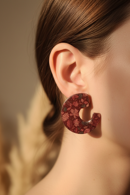 Boucles d'oreilles clou portées