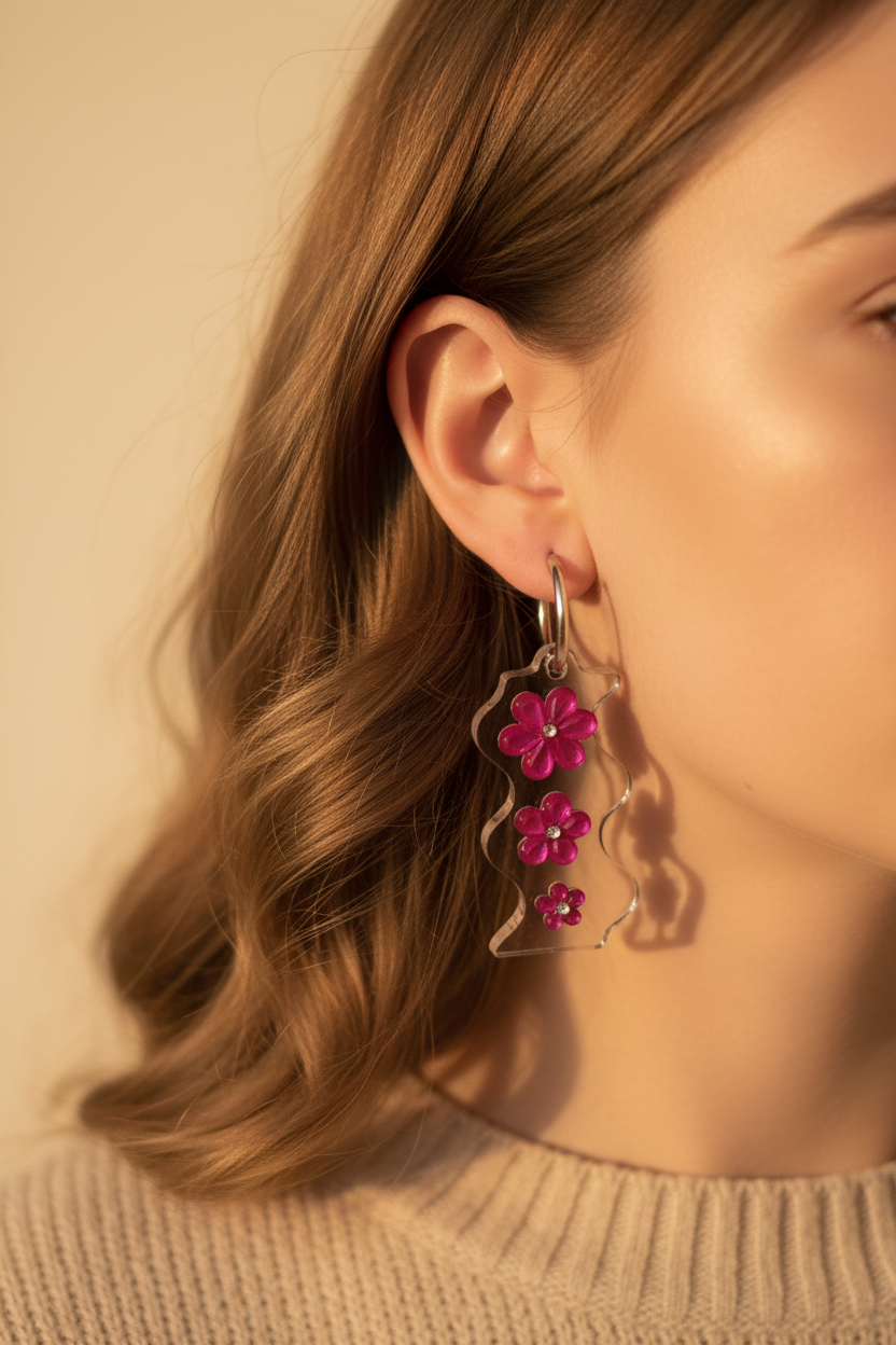 Boucles d'oreilles artisanales – Éclat de Pivoine