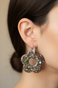 Pampilles Fleur Paillettes Multicolores — Pour Créoles