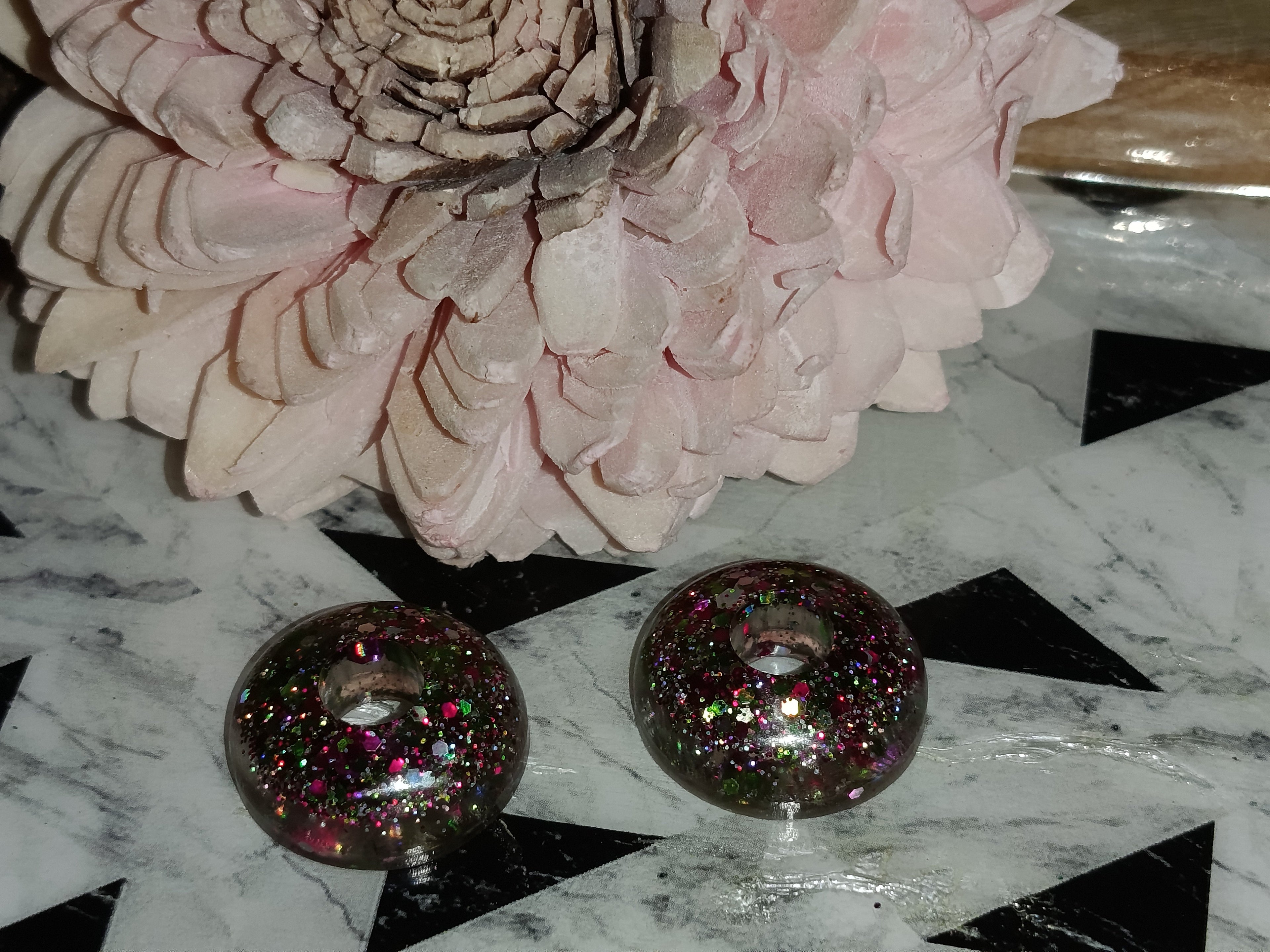 Pampilles Donut Paillettes Multicolores — Pour Créoles